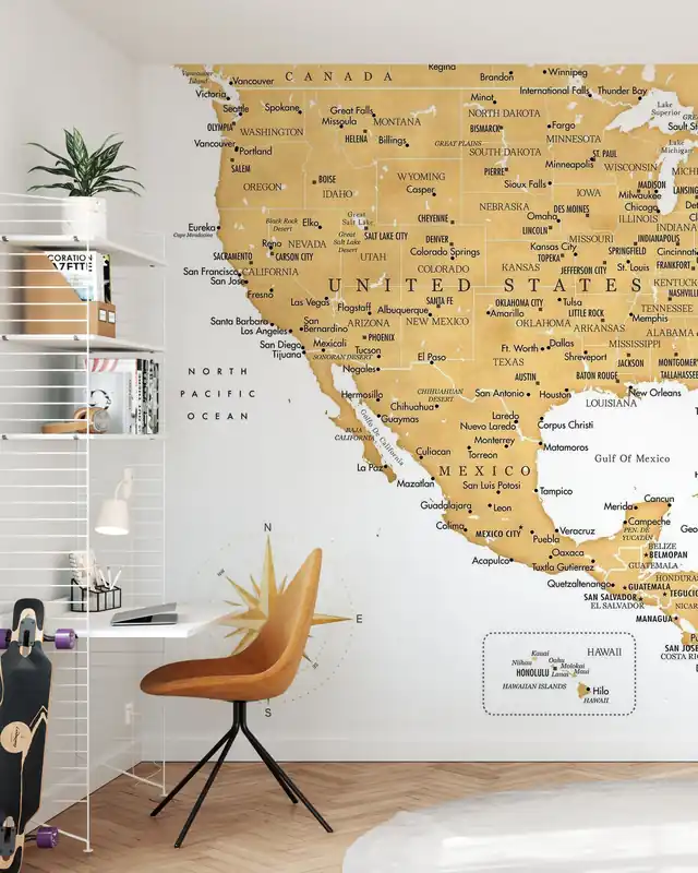 Złota mapa USA i Meksyku Do wyczerpania zapasów